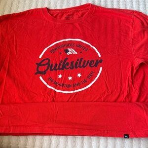 Quiksilver Vibrant Red Tee with Graphic Design